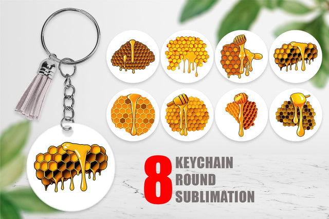 Keychain Honeycomb Sublimation artnoy 