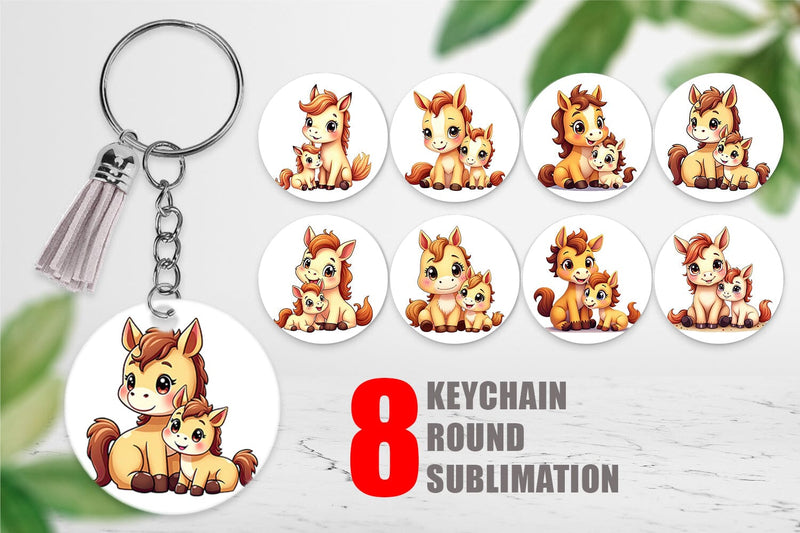 Keychain Horse Mother's Day Sublimation artnoy 