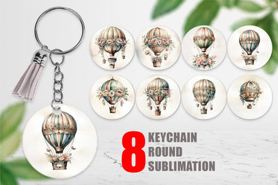 Keychain Hot Air Balloon Sublimation artnoy 