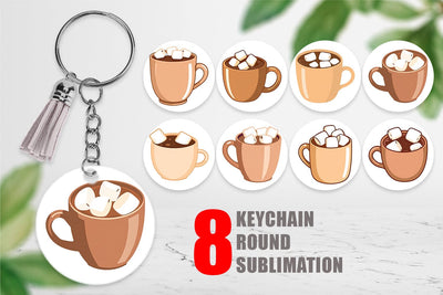 Keychain Hot Chocolate Sublimation artnoy 