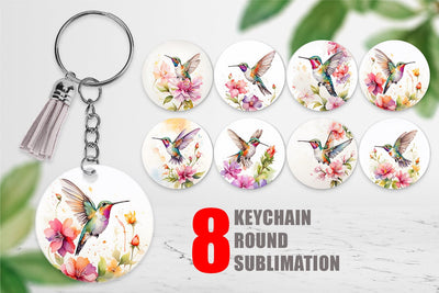 Keychain Hummingbird Summer Sublimation artnoy 