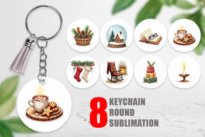 Keychain Hygge Holiday Sublimation artnoy 