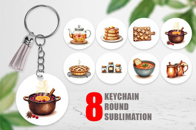 Keychain Hygge Winter Kitchen Sublimation artnoy 