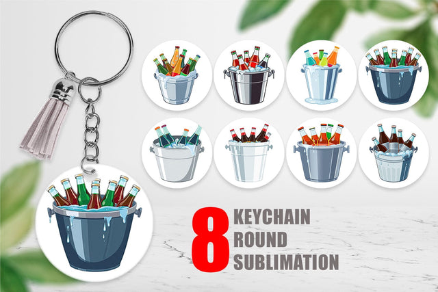 Keychain Ice Bucket Sublimation artnoy 