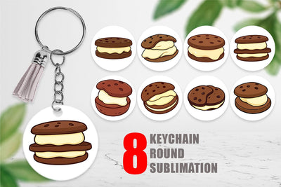 Keychain Ice Cream Cookie Sublimation artnoy 