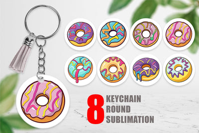 Keychain Icing Drizzled Donut Sublimation artnoy 