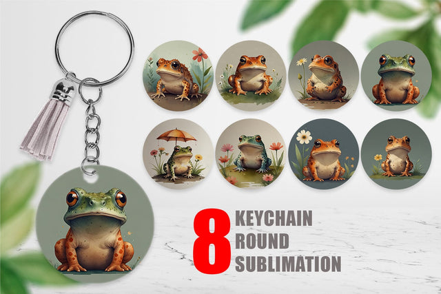 Keychain Illustration Frog Sublimation artnoy 
