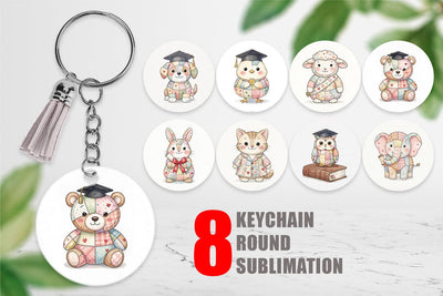 Keychain Innocent Graduation Patchwork Watercolor Sublimation artnoy 