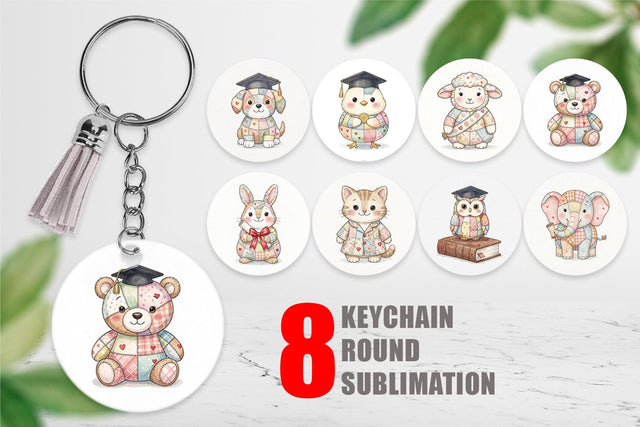 Keychain Innocent Graduation Patchwork Watercolor Sublimation artnoy 