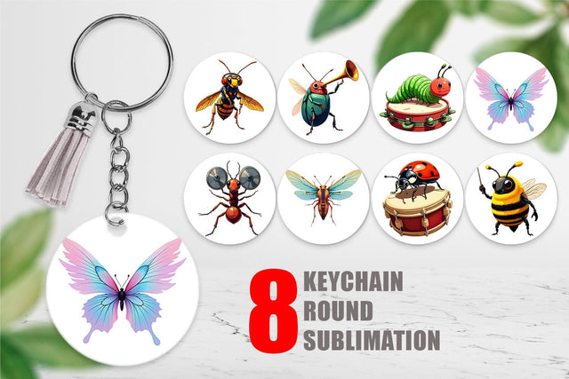 Keychain Insect Music Parade Sublimation artnoy 