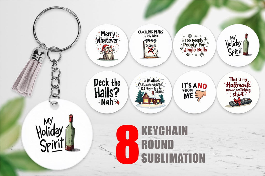 Keychain Introvert's Grumpy Christmas - So Fontsy