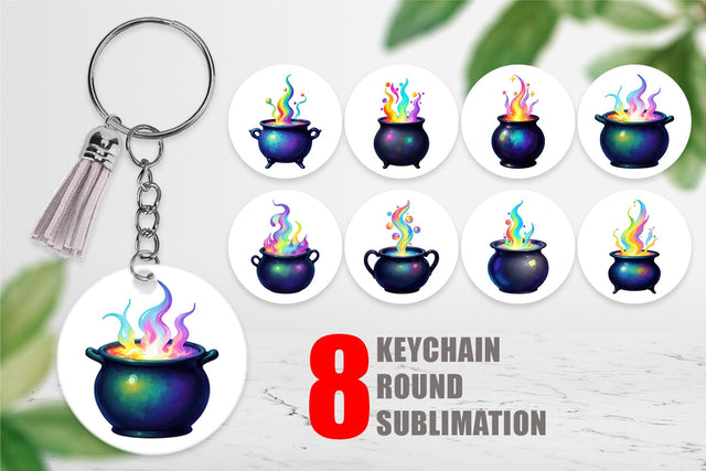 Keychain Iridescent Bubble Cauldron Sublimation artnoy 