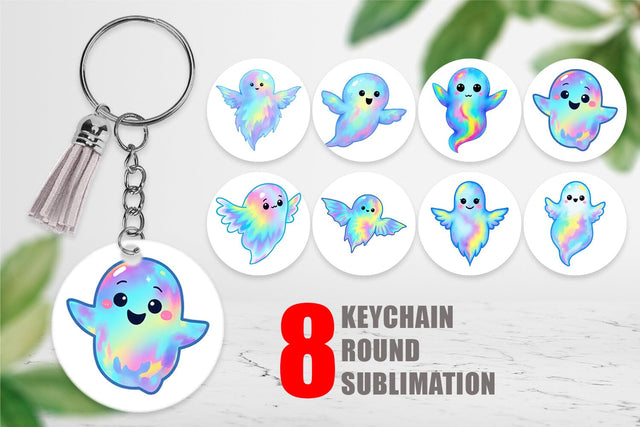 Keychain Iridescent Ghost Sublimation artnoy 