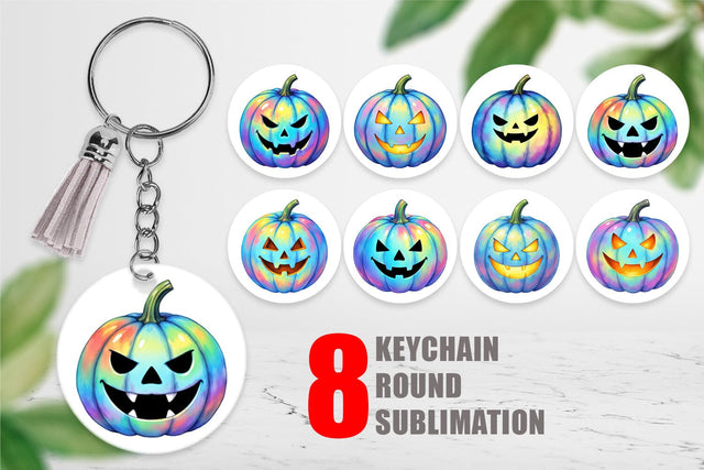 Keychain Iridescent Pumpkin Sublimation artnoy 