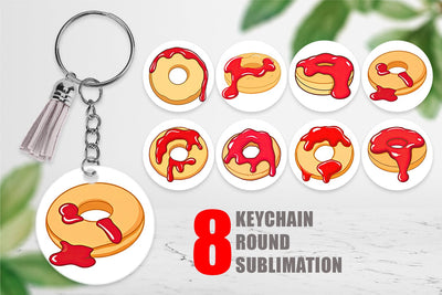 Keychain Jam Filled Donut Sublimation artnoy 