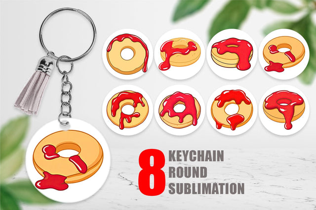 Keychain Jam Filled Donut Sublimation artnoy 