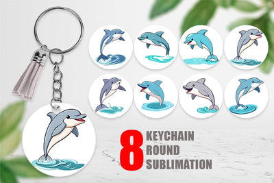 Keychain Jumping Dolphin Sublimation artnoy 