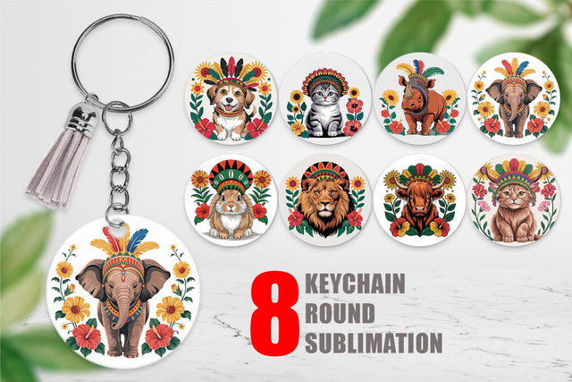 Keychain Juneteenth Animal Sublimation artnoy 