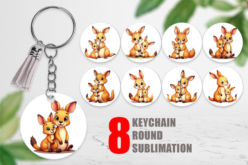 Keychain Kangaroo Mother's Day Sublimation artnoy 