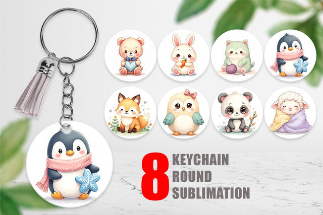 Keychain Kawaii Plush Dolls Sublimation artnoy 