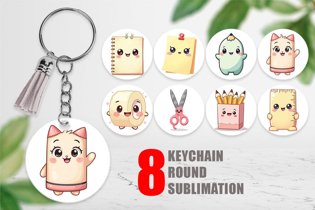 Keychain Kawaii Stationery Sublimation artnoy 
