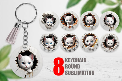 Keychain Kitten in Wall Sublimation artnoy 