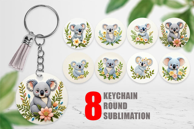 Keychain Koala Embroidery Sublimation artnoy 
