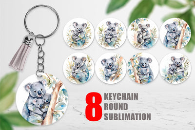 Keychain Koala Mother Day Sublimation artnoy 