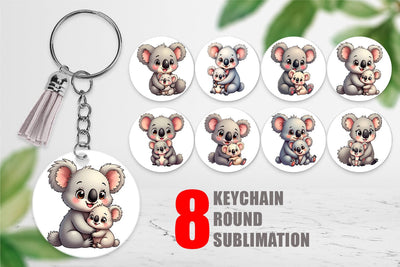Keychain Koala Mother's Day Sublimation artnoy 