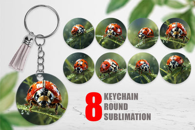 Keychain Ladybug on grass Sublimation artnoy 