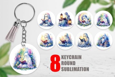 Keychain Late Night Starry Reader Sublimation artnoy 