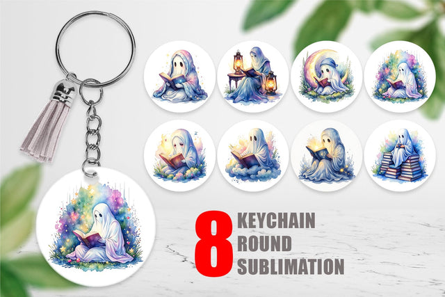 Keychain Late Night Starry Reader Sublimation artnoy 
