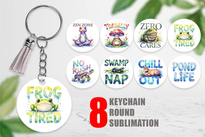 Keychain Lazy Frog Zen Sublimation artnoy 