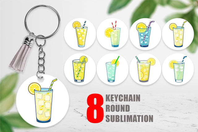 Keychain Lemonade Glass Sublimation artnoy 