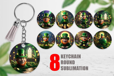 Keychain Leprechaun Patrick's Day Sublimation artnoy 
