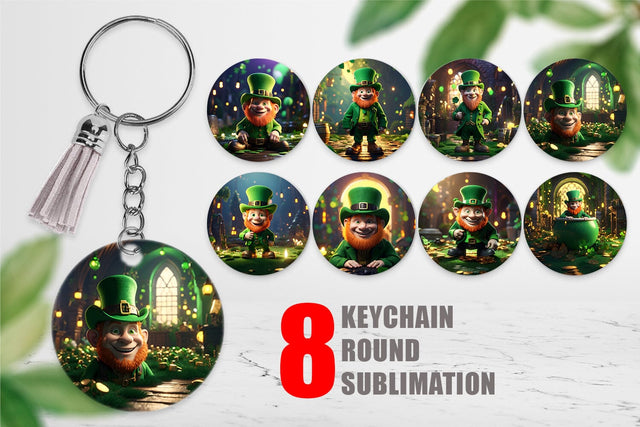 Keychain Leprechaun Patrick's Day Sublimation artnoy 