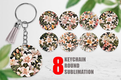 Keychain Lily Pattern Sublimation artnoy 