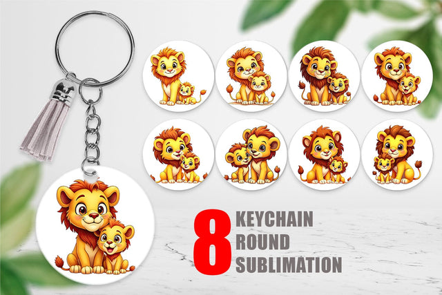 Keychain Lion Mother's Day Sublimation artnoy 