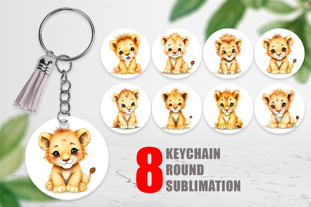 Keychain Lion Wildlife Sublimation artnoy 