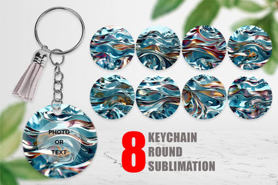 Keychain Liquid Metal Flow Sublimation artnoy 