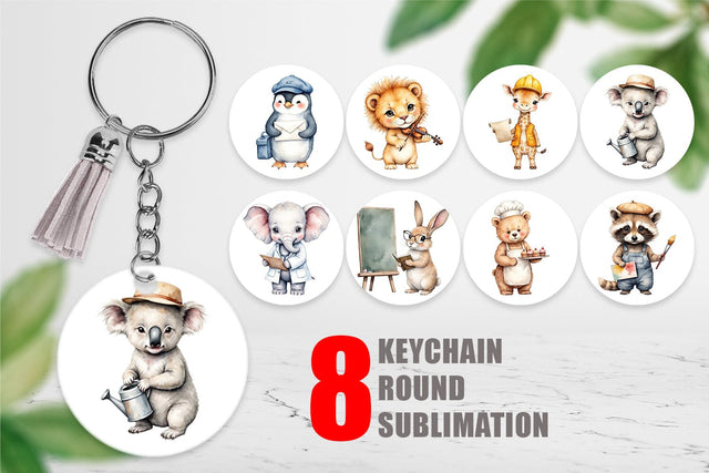 Keychain Little Animal Jobs Sublimation artnoy 