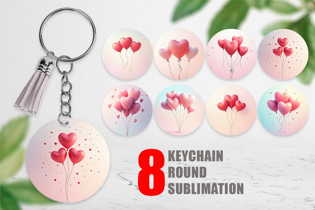 Keychain Love Balloon Sublimation artnoy 
