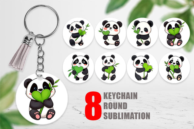 Keychain Love Panda Sublimation artnoy 