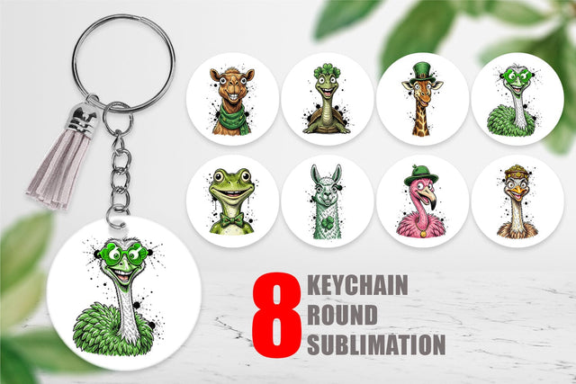 Keychain Lucky St Paddys Animal Art Sublimation artnoy 