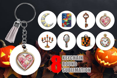 Keychain Macabre Gothic Curio Patchwork Sublimation artnoy 