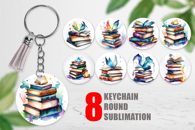 Keychain Magical Books Sublimation artnoy 