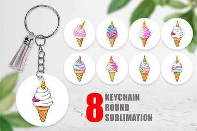 Keychain Magical Ice Cream Sublimation artnoy 