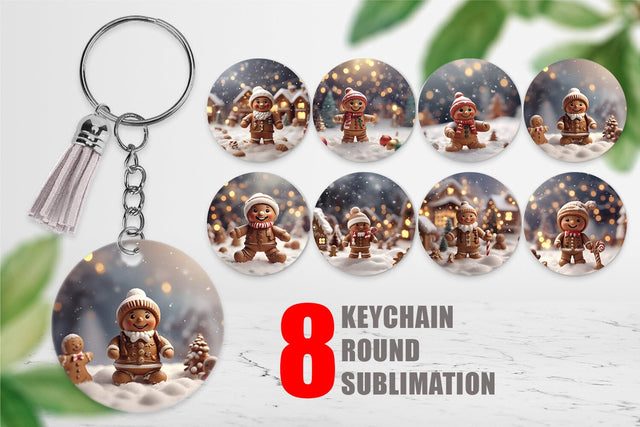 Keychain Man Gingerbread Christmas Sublimation artnoy 