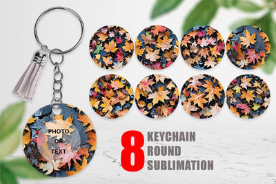 Keychain Maple Leaves Pattern Sublimation artnoy 