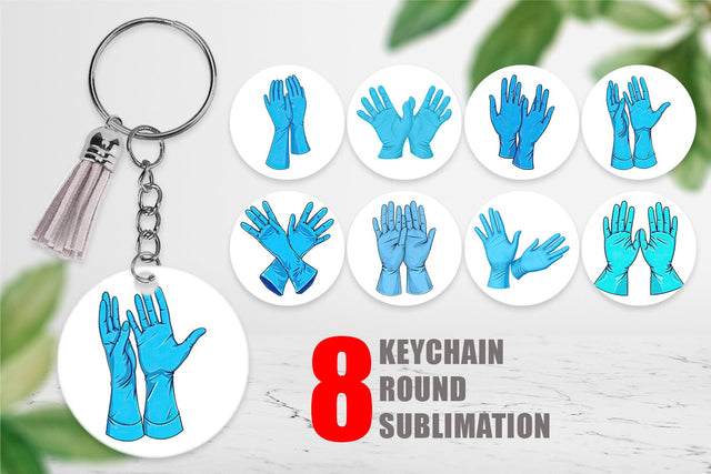 Keychain Medical Gloves Sublimation artnoy 